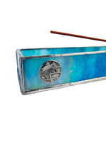 STAINED GLASS INCENSE BURNER BLUE